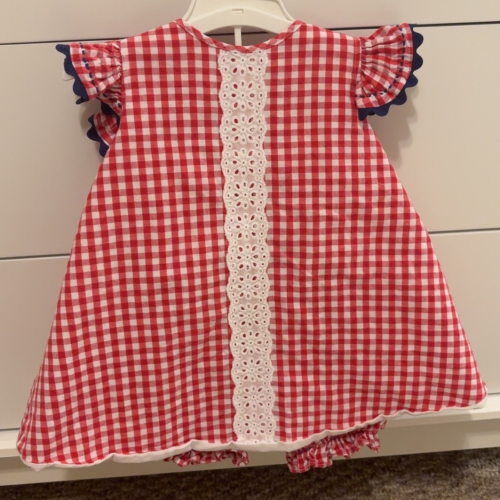 Proper Peony Red Gingham Bloomer Set